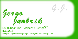 gergo jambrik business card
